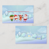 Kerstkerstkerstkerstman, Rudolph Snowman Elf Plaatskaartje (Voorkant / Achterkant)