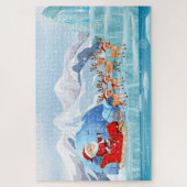 Kerstkerstkerstkerstman, slee en rendier legpuzzel (Verticaal)