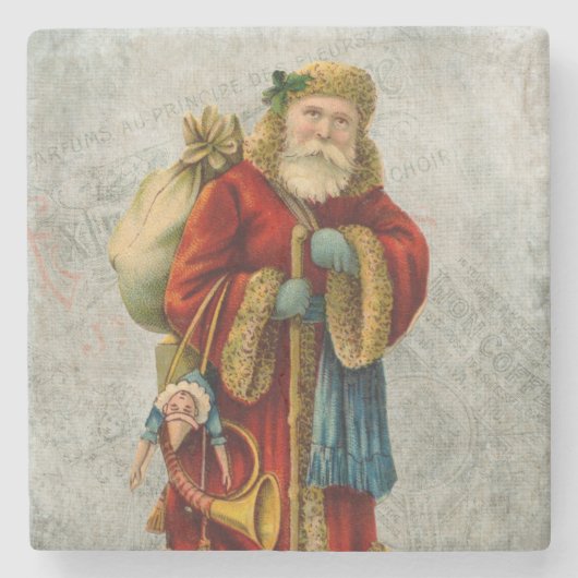 kerstkerstkerstkerstman stenen onderzetter (Voorkant)