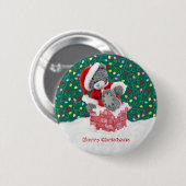 Kerstkerstkerstkerstman Teddy Bear-Button Ronde Button 5,7 Cm (Voorkant /achterkant)