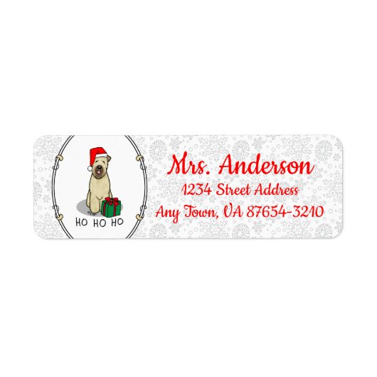 Kerstkerstkerstkerstman Wieten Terrier (piepend 1b Etiket (Voorkant)