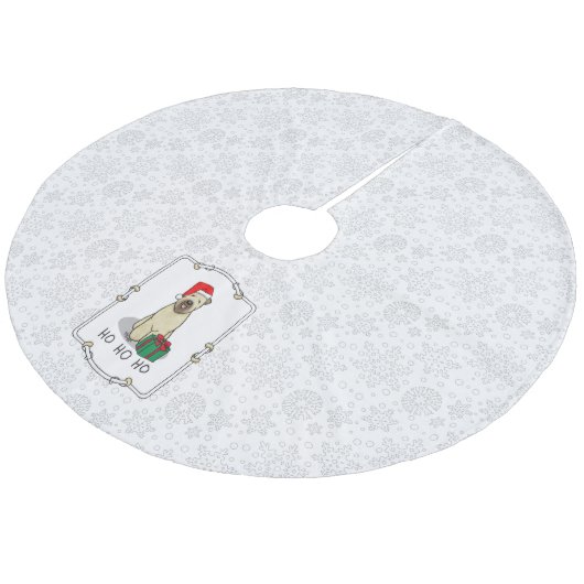 Kerstkerstkerstkerstman Wieten Terrier (piepend 1b Fleece Kerstboom Rok (Gekanteld)