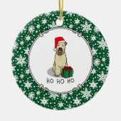 Kerstkerstkerstkerstman Wieten Terrier (piepend 1b Keramisch Ornament (Voorkant)
