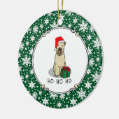 Kerstkerstkerstkerstman Wieten Terrier (piepend 1b Keramisch Ornament (Links)