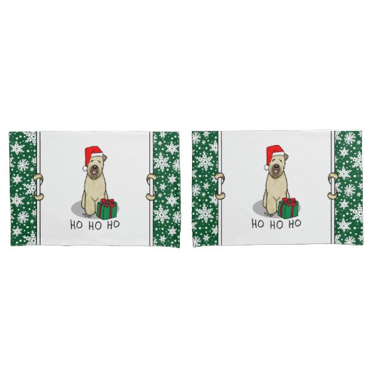 Kerstkerstkerstkerstman Wieten Terrier (piepend 1b Kussensloop (Voorkant-Set)