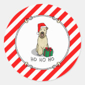 Kerstkerstkerstkerstman Wieten Terrier (piepend 1b Ronde Sticker (Voorkant)