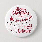 Kerstkerstkerstkerstman's dikkere herenfamilie ronde button 7,6 cm (Voorkant)