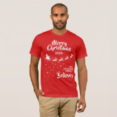 Kerstkerstkerstkerstman's dikkere herenfamilie t-shirt (Voorkant volledig)