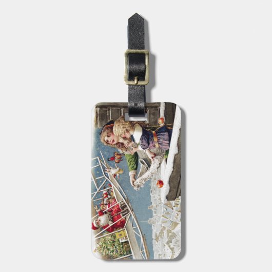 Kerstkerstkerstkerstmis Vintage Bagagelabel (Voorkant verticaal)