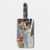 Kerstkerstkerstkerstmis Vintage Bagagelabel (Achterkant verticaal)