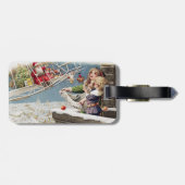 Kerstkerstkerstkerstmis Vintage Bagagelabel (Achterkant horizontaal)