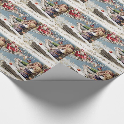 Kerstkerstkerstkerstmis Vintage Cadeaupapier (Hoek)