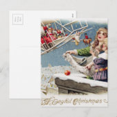 Kerstkerstkerstkerstmis Vintage Feestdagenkaart (Voorkant / Achterkant)