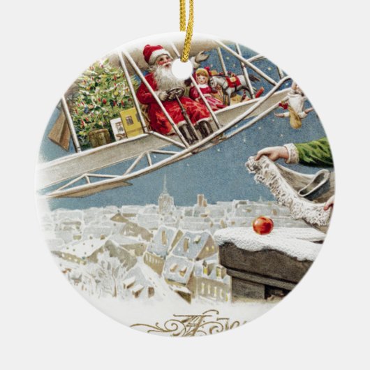 Kerstkerstkerstkerstmis Vintage Keramisch Ornament (Voorkant)