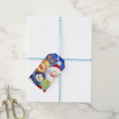 Kerstkerstkerstkerstrenrenrendier en pinguïn cadeaulabel (Met Touw)