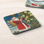 Kerstkerstkerstkerstset van kurkOnderzetters Drankjes Onderzetter (Linkerzijde)