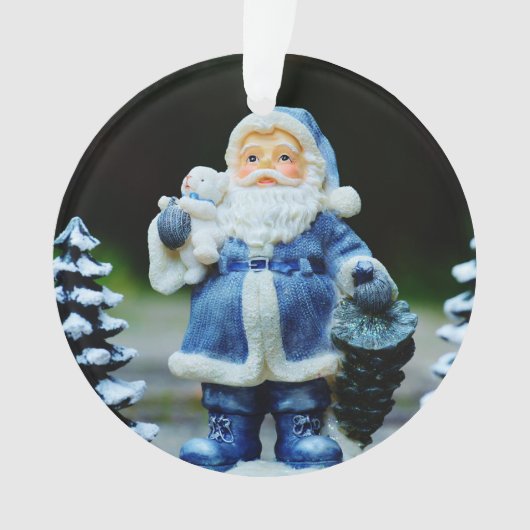 Kerstkerstkerstkerstsieraad in blauw ornament (voorkant)