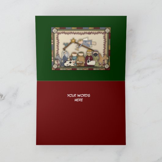 Kerstkerstkerstkerststallen Vakantie kaart (Binnen)