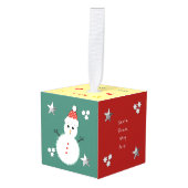 Kerstkerstkerstkerststop hier Snowman-kind Foto Decoratie (Voorkant hoekig)