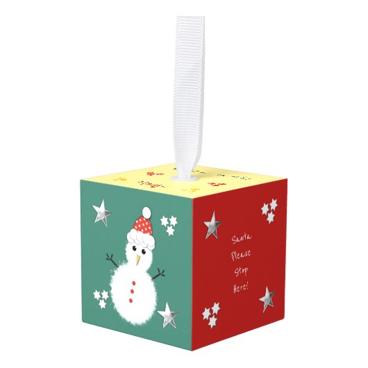 Kerstkerstkerstkerststop hier Snowman-kind Foto Decoratie (Voorkant hoekig)