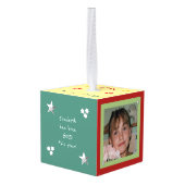 Kerstkerstkerstkerststop hier Snowman-kind Foto Decoratie (Achter hoekig)