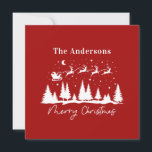 kerstkerstkerstkersttaart en rendierslee feestdagenkaart<br><div class="desc">Kerst traditioneel santa en rendiervormig design</div>