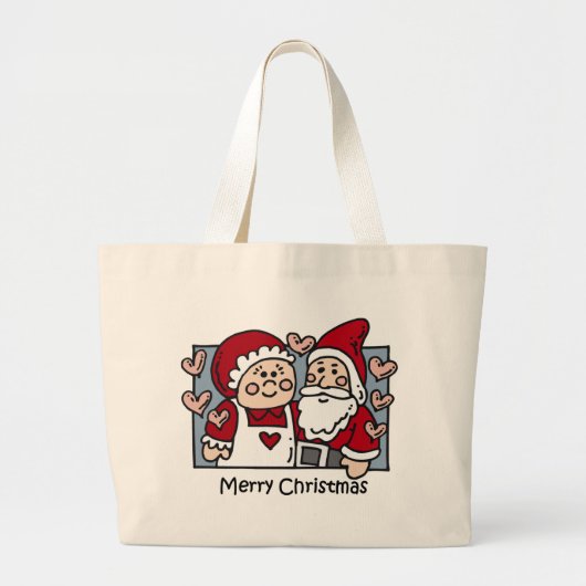 Kerstkerstkerstkersttasje Grote Tote Bag (Voorkant)