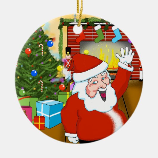 kerstkerstkerstkerstversiering keramisch ornament (Voorkant)