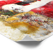 Kerstkerstkerstkerstwaterverf, poster, gedrukt poster (Hoek)