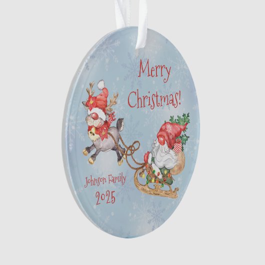 Kerstkerstkerstkoepel met rendierfeestdag-ceram ornament (voorkant)