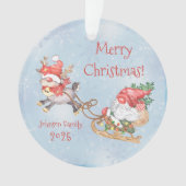 Kerstkerstkerstkoepel met rendierfeestdag-ceram ornament (voorkant)