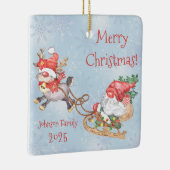 Kerstkerstkerstkoepel met rendierfeestdag keramisch ornament (Rechts)