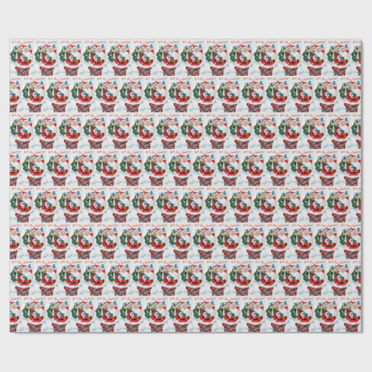  kerstkerstkerstman cadeaupapier (Vlak)