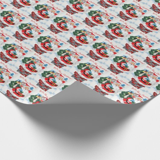  kerstkerstkerstman cadeaupapier (Hoek)