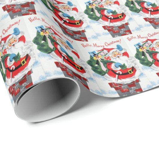kerstkerstkerstman cadeaupapier (Rol Hoek)