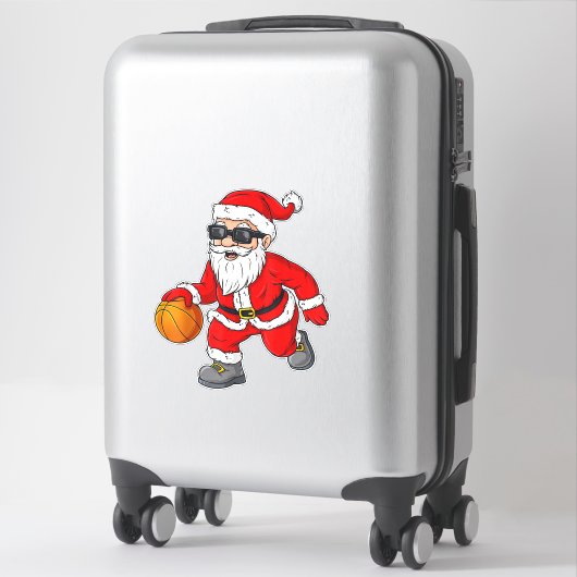 Kerstkerstkerstman die een honkbaltas bestuurt sticker (Koffer)