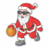 Kerstkerstkerstman die een honkbaltas bestuurt sticker (Voorkant)