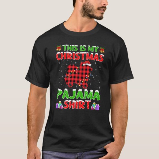 Kerstkerstkerstman Dit is mijn Papillon kerstpajam T-shirt (Voorkant)