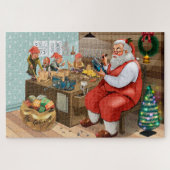Kerstkerstkerstman Elves Monogram Folklore Traditi Legpuzzel (Horizontaal)