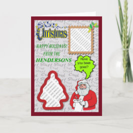 Kerstkerstkerstman en -boom Voeg foto's toe Feestdagen Kaart