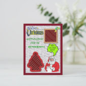 Kerstkerstkerstman en -boom Voeg foto's toe Feestdagenkaart (Staand voorkant)