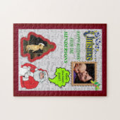 Kerstkerstkerstman en -boom Voeg foto's toe Legpuzzel (Horizontaal)