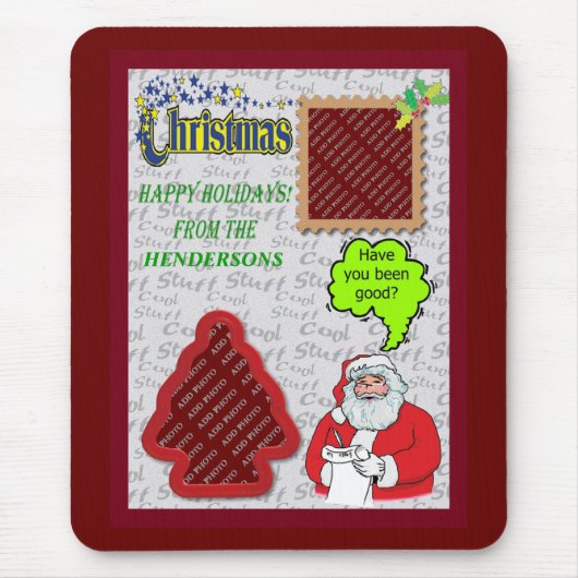 Kerstkerstkerstman en -boom Voeg foto's toe Muismat (Voorkant)