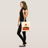 Kerstkerstkerstman en gouden kunst tote bag (Voorkant (model))