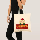 Kerstkerstkerstman en gouden kunst tote bag (Voorkant (product))