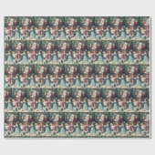 Kerstkerstkerstman en kind cadeaupapier (Vlak)