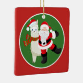 Kerstkerstkerstman en lama voegen ornament toe (Rechts)