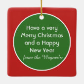 Kerstkerstkerstman en lama voegen ornament toe (Achterkant)