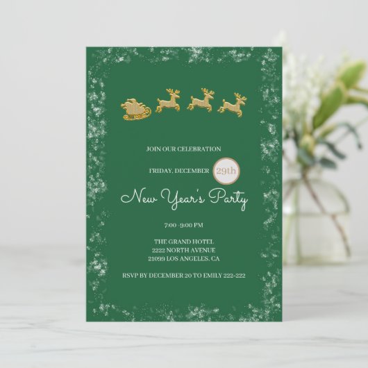 Kerstkerstkerstman en rendier kaart (Staand voorkant)