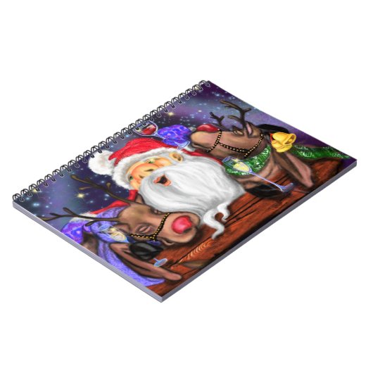 Kerstkerstkerstman en -rendieren - Notitieboek - f (Linkerzijde)
